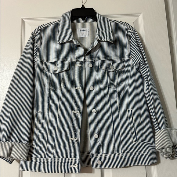 Old Navy Striped Denim Jacket - Picture 1 of 1